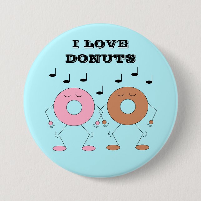 Dancing Donuts Blue Button (Vorderseite)