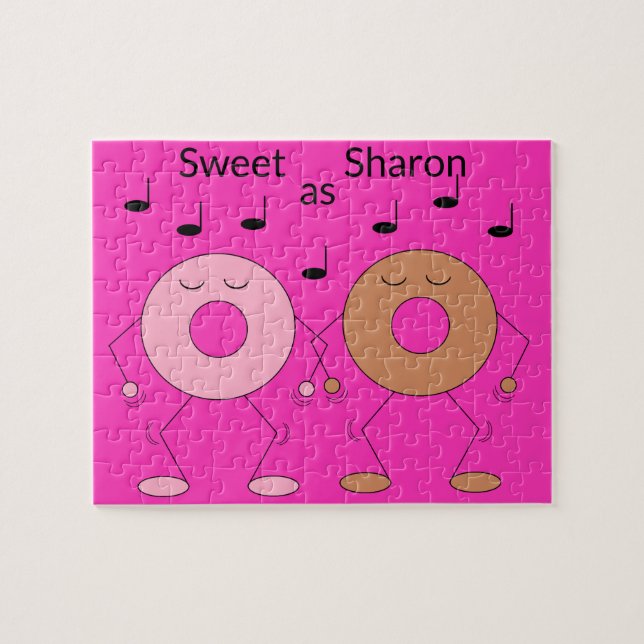 Dancing Donuts Fuchsia Puzzle (Horizontal)