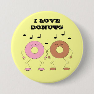 Dancing Donuts Gelb Button