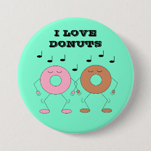 Dancing Donuts Minze Green Button
