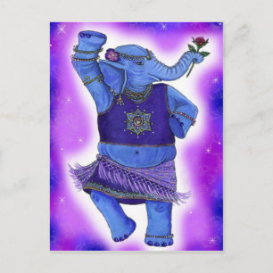 Dancing Elephant Postcards Postkarte