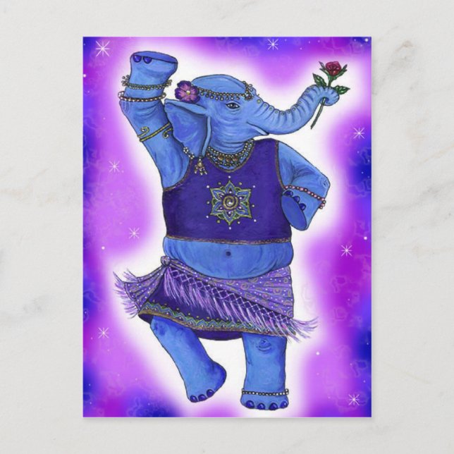Dancing Elephant Postcards Postkarte (Vorderseite)