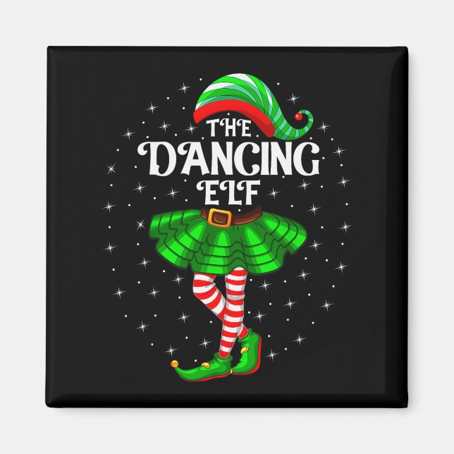 Dancing Elf Christmas Family Matching Women Girls  Magnet (Vorne)