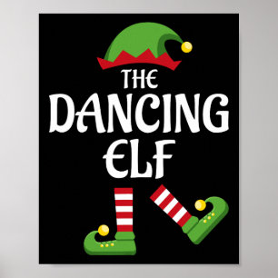 Dancing Elf Family Matching Group Weihnachts-Party Poster