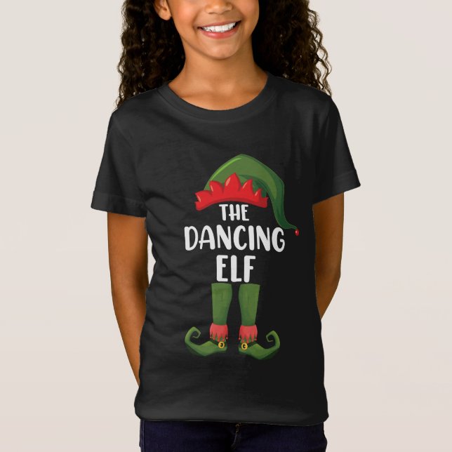 Dancing Elf Family Matching Group Weihnachts-Party T-Shirt (Vorderseite)