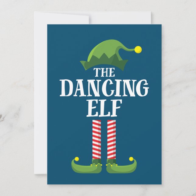 Dancing Elf Matching Family Group Weihnachts-Party Einladung (Vorderseite)
