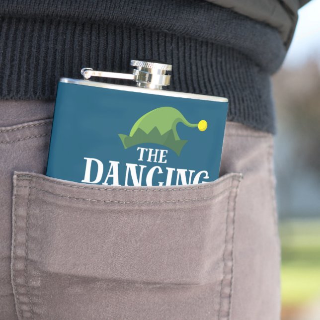 Dancing Elf Matching Family Group Weihnachts-Party Flachmann (Beispiel)