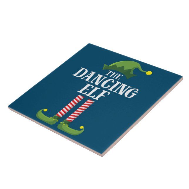 Dancing Elf Matching Family Group Weihnachts-Party Fliese (Seite)