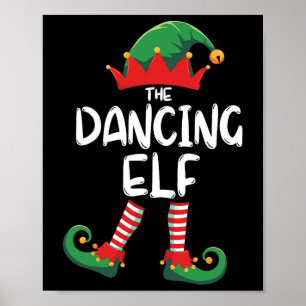 Dancing Elf Matching Family Group Weihnachts-Party Poster