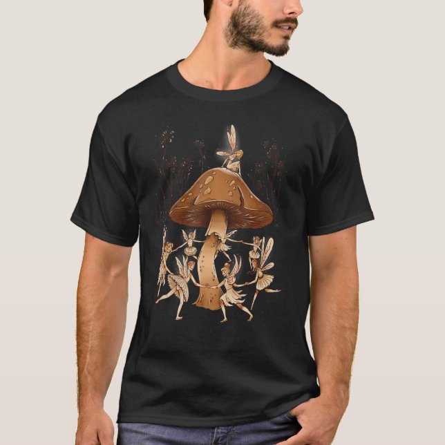 Dancing Fairies Magisches Pilzdesign T-Shirt (Vorderseite)