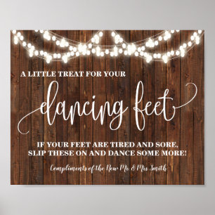Dancing Feet Sign Flip Flops Western Hochzeit Poster