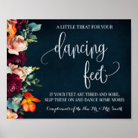 Dancing Feet Sign Flip Flops Wine Navy Hochzeit