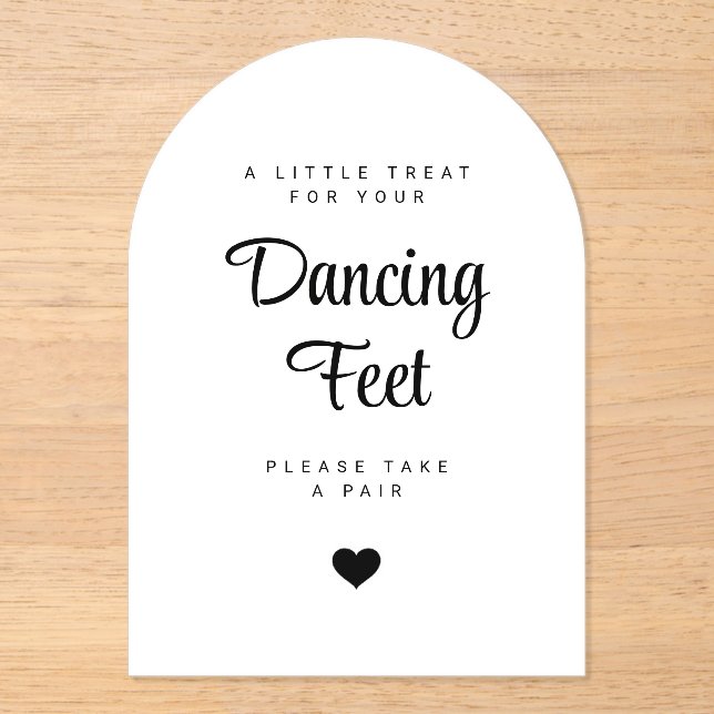 Dancing Feet Sign Wedding Flip Flops Acryleinladungen (Vorderseite)