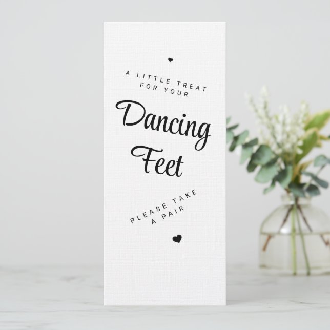 Dancing Feet Sign Wedding Flip Flops Invitation Einladung (Stehend Vorderseite)