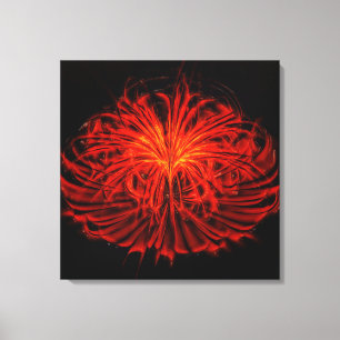 Dancing Fireworks-Red Wall Art Stretched Leinwand