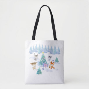 Dancing Forest Animes Weihnachten Wasserfarbe