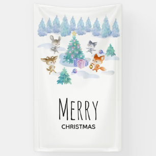 Dancing Forest Animes Weihnachten Wasserfarbe Banner