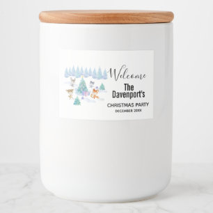 Dancing Forest Animes Weihnachten Wasserfarbe Lebensmitteletikett