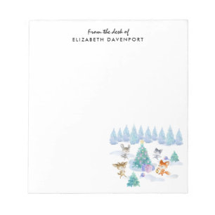 Dancing Forest Animes Weihnachten Wasserfarbe Notizblock