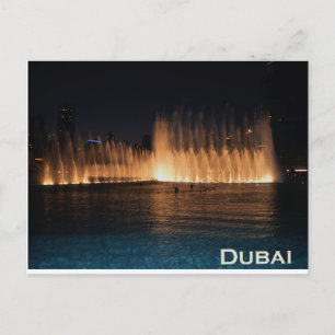 Dancing Fountains in Burj Khalifa, Dubai Postcard Postkarte