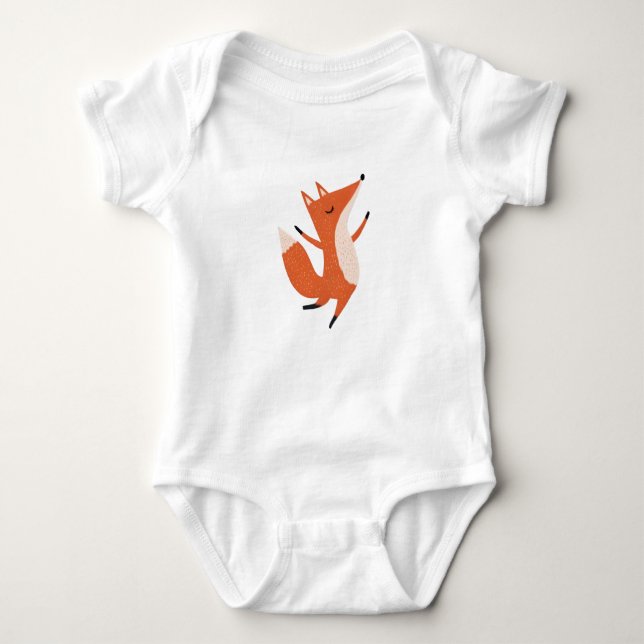 Dancing Fox Niedliche Kunst Baby Strampler (Vorderseite)