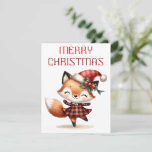 Dancing Fox Pup - Weihnachtskarte Feiertagskarte
