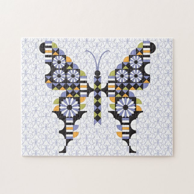 Dancing Frack Butterfly Quilfly-Muster Puzzle (Horizontal)