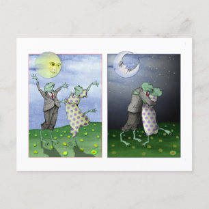 Dancing Frogs Happy Anniversary Post Card Postkarte