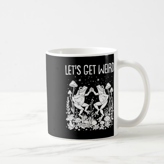 Dancing Frogs Mushrooms Lass uns seltsame Funny Co Kaffeetasse (Rechts)