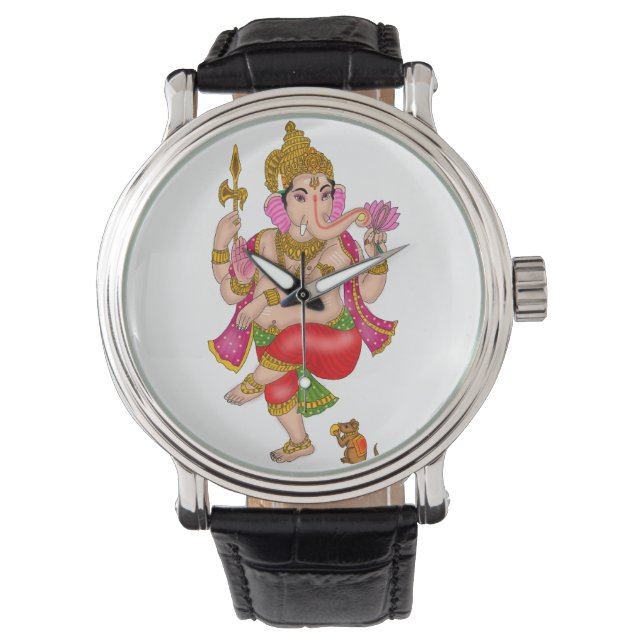 Dancing Ganesha Clock Armbanduhr (Vorderseite)