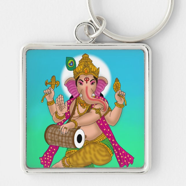 Dancing Ganesha Keychain Schlüsselanhänger (Vorne)