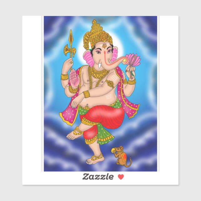 Dancing Ganesha Sticker  (Blatt)