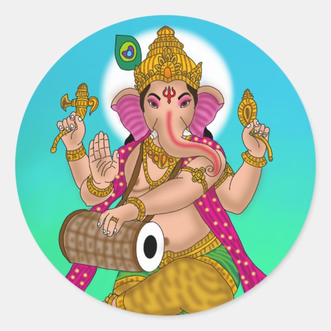 Dancing Ganesha Sticker (Vorderseite)