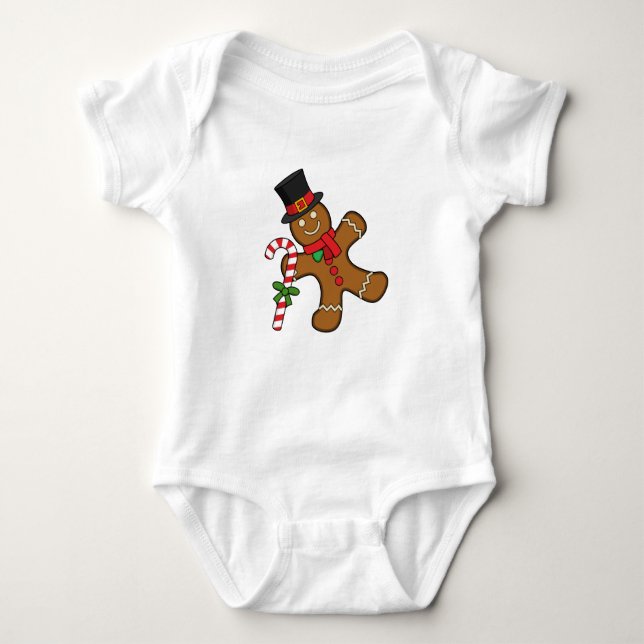 Dancing Gingerbread Man Baby Strampler (Vorderseite)