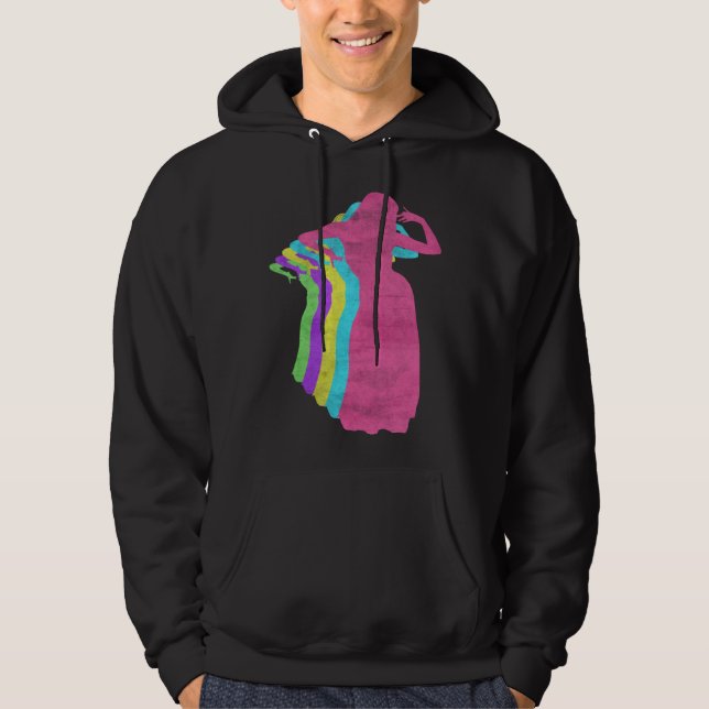 Dancing Girl 80s Colors 1980s Hoodie (Vorderseite)