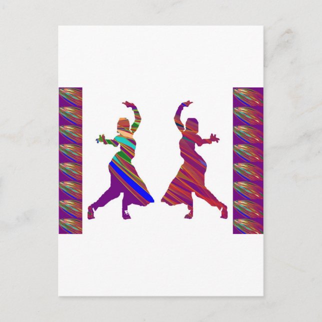 DANCING Girls : Indian Bollywood Style Dance Postkarte (Vorderseite)