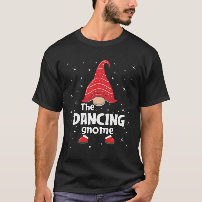 Dancing Gnome Familie Matching Weihnachtsgeschenk T-Shirt (Vorderseite)