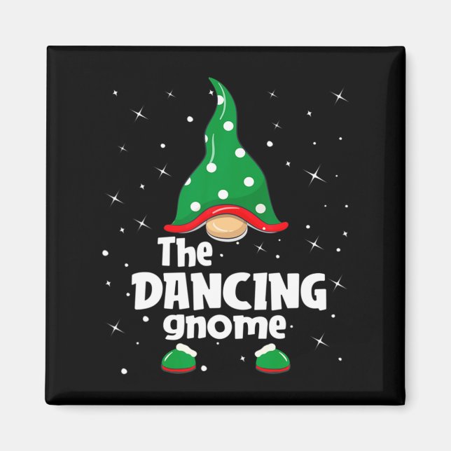 Dancing Gnome Family Matching Christmas Funny Paja Magnet (Vorne)
