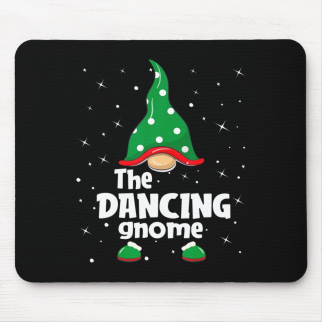 Dancing Gnome Family Matching Christmas Funny Paja Mousepad (Vorne)