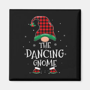 Dancing Gnome Xmas Familie Matching Karierte Weihn Magnet