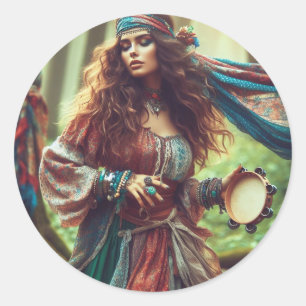 DANCING GYPSI RUNDER AUFKLEBER