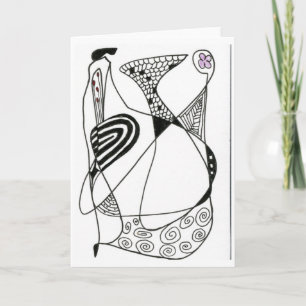 "Dancing Hen" Abstrakt Art Grußkarte Karte