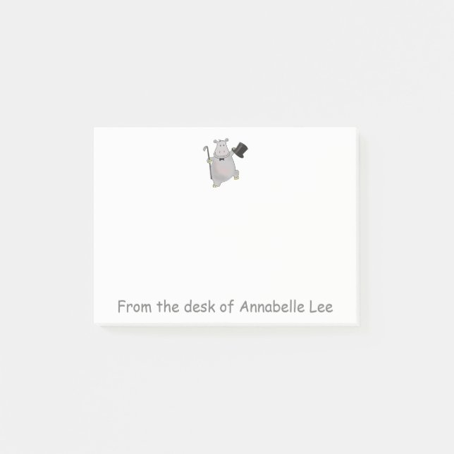 Dancing Hippo Post-it Klebezettel (Vorderseite)