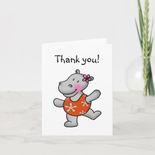 Dancing hippo thank you dankeskarte