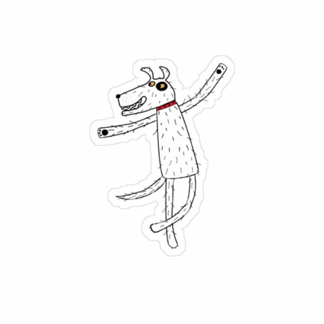 Dancing Hund Sticker (Fun dancing dog cartoon sticker)