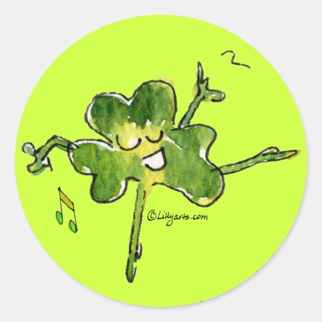 Dancing Irish Kleeblatt n Roll 10 Sticker (Vorderseite)
