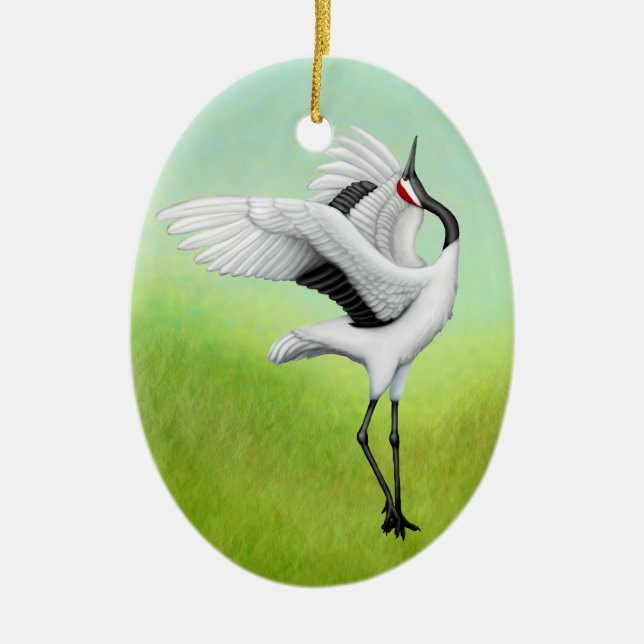 Dancing Japanese Cranes Holiday Ornament (Vorne)