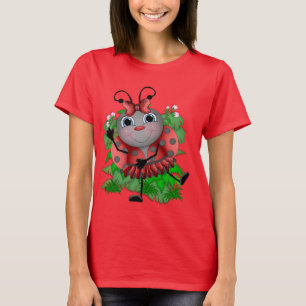 Dancing Ladybug Cartoon Frauen T - Shirt
