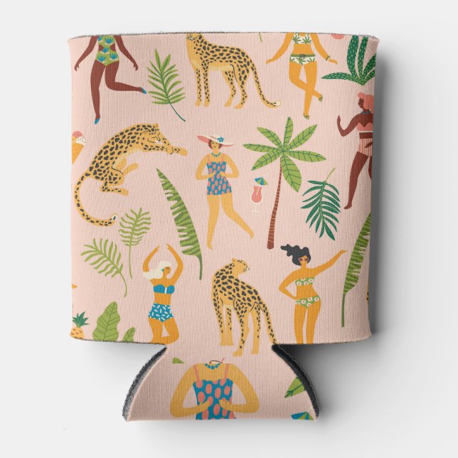Dancing Ladys, Leopards Vintages Muster. Dosenkühler (Vorderseite)