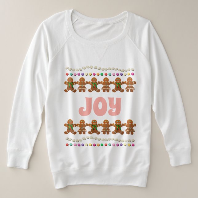 Dancing Lebkuchen und bunte Süßigkeiten Hoodie (Design vorne)